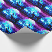 狼カラフルの吠え声 ラッピングペーパー (角)