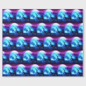 狼カラフルの吠え声 ラッピングペーパー (フラット)