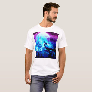 狼カラフルの吠え声 Tシャツ