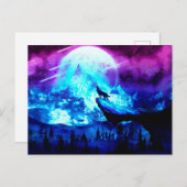 狼カラフルの遠吠え ポストカード (正面/裏面)