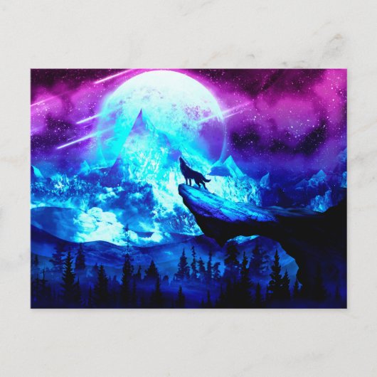 狼カラフルの遠吠え ポストカード (正面)