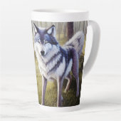 狼カラフル立ち カフェラテマグ (右アングル)