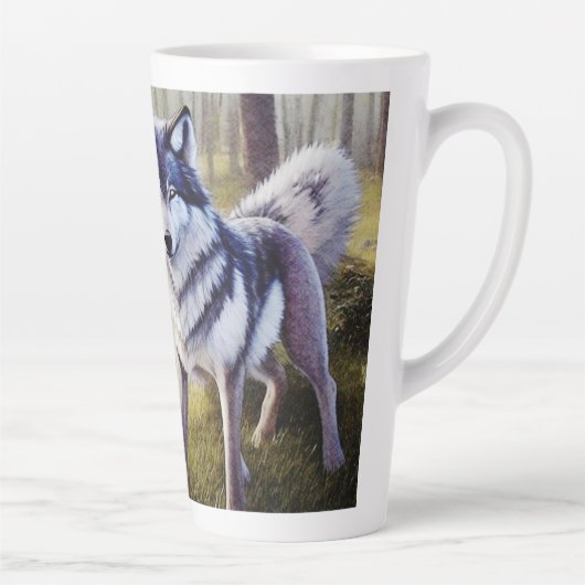 狼カラフル立ち カフェラテマグ (右)