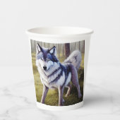 狼カラフル立ち 紙コップ (正面)