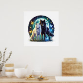 狼クール好きの動物 ポスター (キッチン)