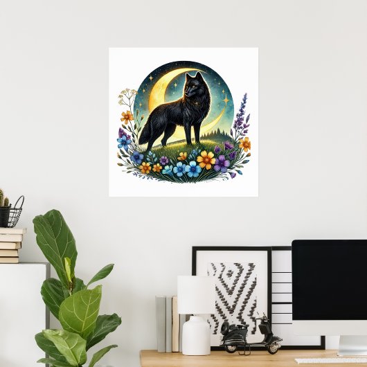 狼クール好きの動物 ポスター (ホームオフィス)