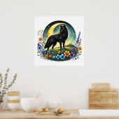 狼クール好きの動物 ポスター (キッチン)