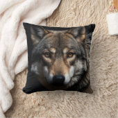 狼ポートレート クッション (ブランケット)