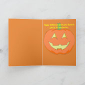 狼人間のスケートボーダーのハロウィンの挨拶状 カード (内部)