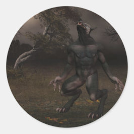 狼人間のステッカー ラウンドシール