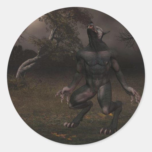 狼人間のステッカー ラウンドシール (正面)