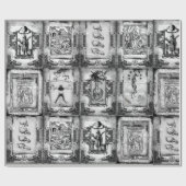 狼人間の原稿包装紙の黒か白 ラッピングペーパー (フラット)