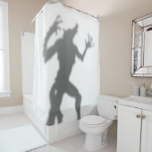 狼人間の変形のおもしろいなシルエットの影 シャワーカーテン (インサイチュ)