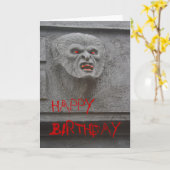 狼人間の恐怖キャラクターのハッピーバースデーカード カード (黄色い花)