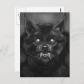 狼人間の顔の郵便はがき ポストカード (正面/裏面)