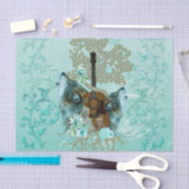 狼付きスチームパンクギター 薄葉紙 (クラフト)