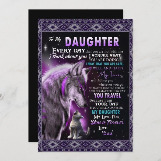 狼好きの娘に贈るパパと娘 シーズンカード (正面/裏面)