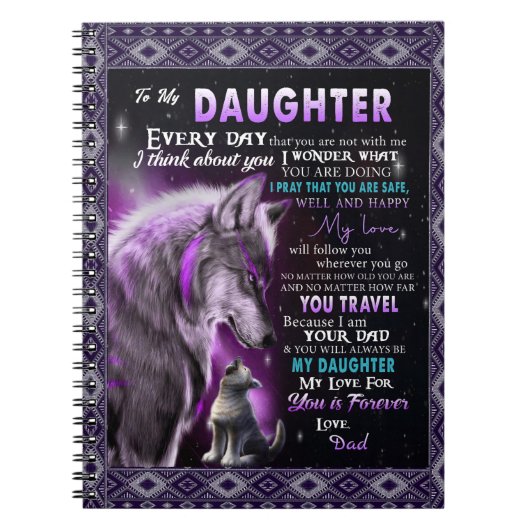 狼好きの娘に贈るパパと娘 ノートブック (正面)