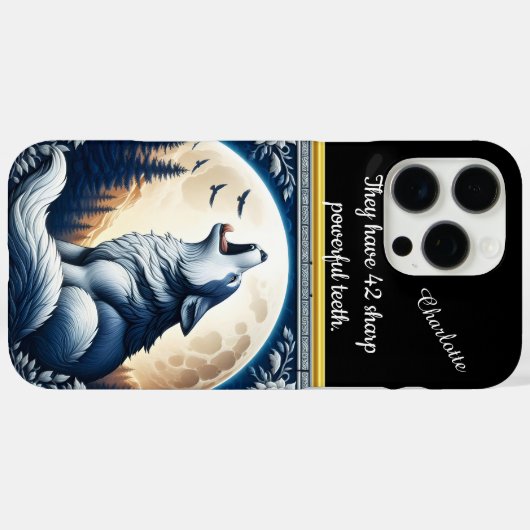 狼威厳のあるが冬の月の空で吠える Case-Mate iPhoneケース (裏面 (横))