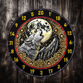 狼威厳のあるが星空の下で吠える ダーツボード