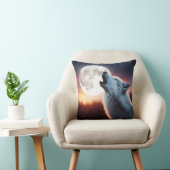 狼威厳のあるが月で吠える。 クッション (椅子)