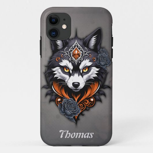 狼威厳のあるの頭は深いで仕上げた Case-Mate iPhoneケース (裏面)