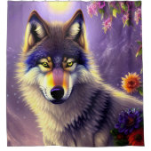 狼威厳のある王 シャワーカーテン (正面)