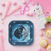 狼威厳のある頭2頭 ペーパープレート (パーティー)