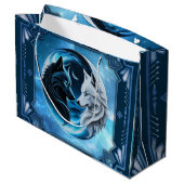 狼威厳のある頭2頭 ラージペーパーバッグ (裏面アングル)