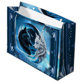 狼威厳のある頭2頭 ラージペーパーバッグ (正面アングル)