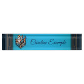 狼威厳のある頭 デスクネームプレート (正面)