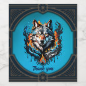 狼威厳のある頭 ワインラベル (シングルラベル)