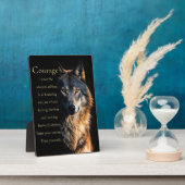 狼感動的やる気を起こさせるの勇気 フォトプラーク (側面)