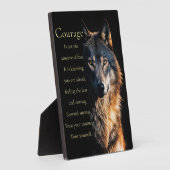 狼感動的やる気を起こさせるの勇気 フォトプラーク (側面)