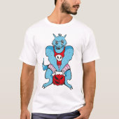 狼男のジムかぼちゃの漫画を持ち上げる Tシャツ (正面)