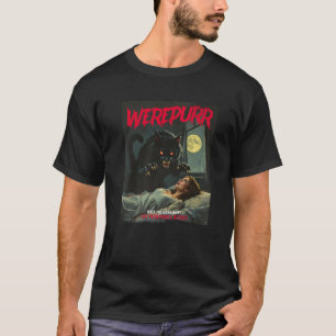 狼男ヴィンテージホラー映画ポスター Tシャツ
