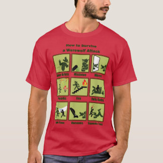 狼男生き延びの服装おもしろい法 Tシャツ