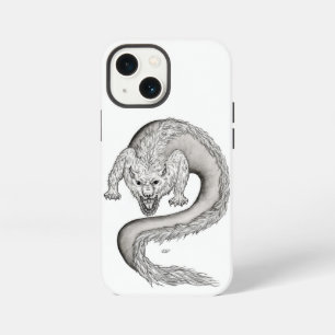 狼竜の黒と白のデザイン iPhone 13 MINIケース