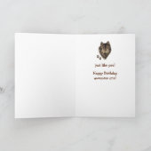 狼素晴らし野生動物動物誕生日 カード (内部)