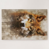 狼絵を描のパズル ジグソーパズル (横)