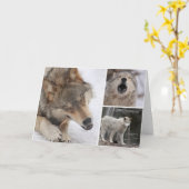 狼 – グリーティングカード – 内空白の部 (黄色い花)