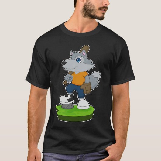 狼 野球 バット スポーツ Tシャツ (正面)