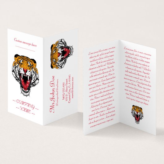 猛クール威を誇る漫画の入れ墨 名刺 (内部&外部)