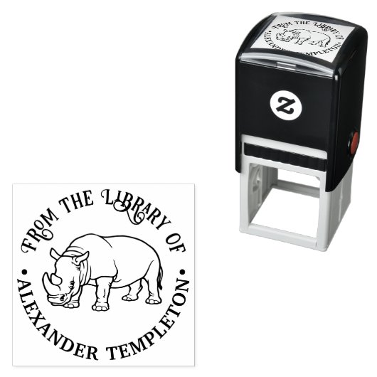 猛ライオンの輪郭 #2 ライブラリーブック名 セルフインキングスタンプ (インサイチュ)