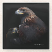 猛威を振るうゴールデンイーグルズバード ガラスコースター (正面)