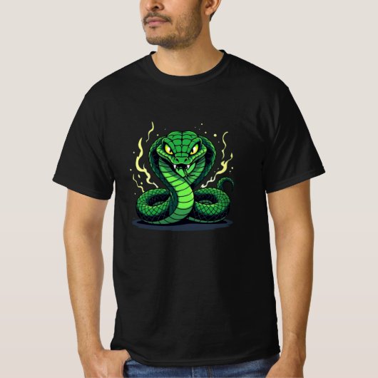 猛毒の蛇 - 危険と正確さ Tシャツ (正面)