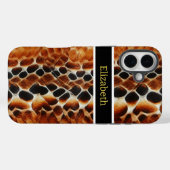 猛毒を持つヘビの鱗模様のクローズアップ Case-Mate iPhoneケース (裏面 (横))