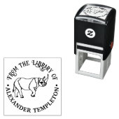 猛烈なサイの輪郭ライブラリーブック名 セルフインキングスタンプ (インサイチュ)