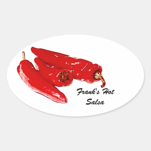 猛烈なサルサの缶詰になるラベル 楕円形シール (正面)
