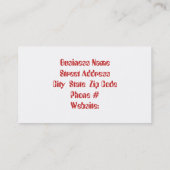 猛烈なチリペッパーの名刺 名刺 (裏面)